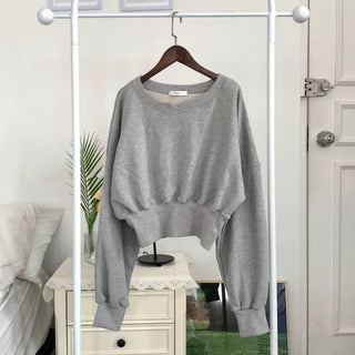 Delicate Fit Boat Neck V-Sweatshirt