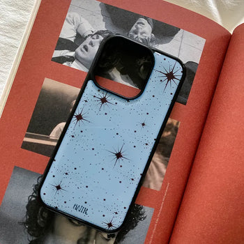 Vintage Pattern Blue Color Block Epoxy iPhone Case
