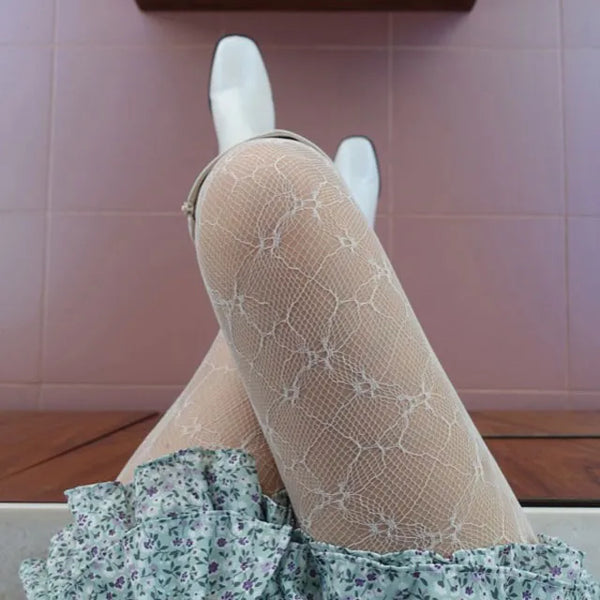 Flower Lace Mesh Stockings