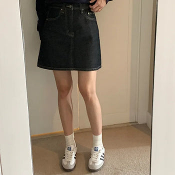 Denim Skirt Raw Denim Mini Skirt