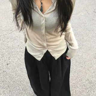 Snap ribbed cardigan