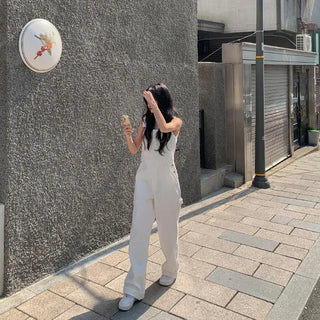Neff White Cotton Overalls