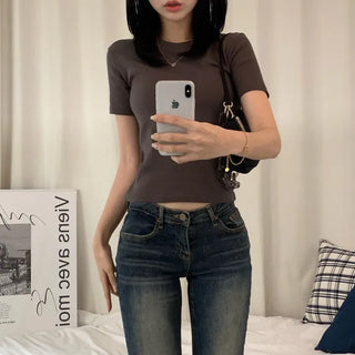 [Slim Fit/Fit Guaranteed] Gelato Basic Plain Spring/Summer Round Short Sleeve T-shirt (8 colors)