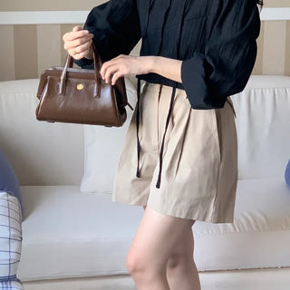 Cotton Pintuck Shorts   A-Line Half Pants