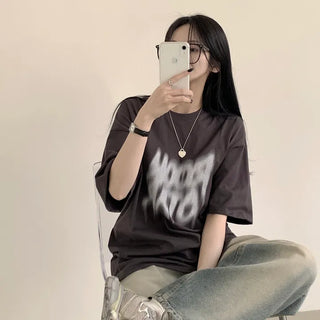 Hip Mood, Printed Painting Boxy Short Sleeve T-shirt
