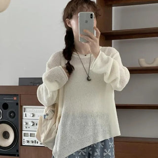 Pou asymmetrical slit knit