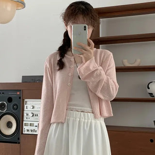4-button detail cardigan