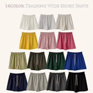 Daily must-have, High-waisted Elastic Wide Training Shorts