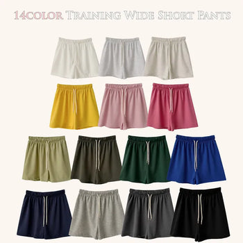 Daily must-have, High-waisted Elastic Wide Training Shorts