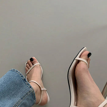 Bell strap sandal heels