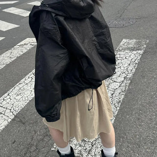 Unisex Matte Glossy Nylon Windbreaker