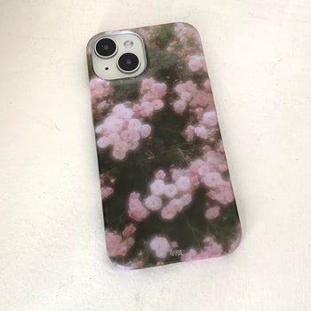 Pink Blue Pink Flower Matte Hard iPhone Case