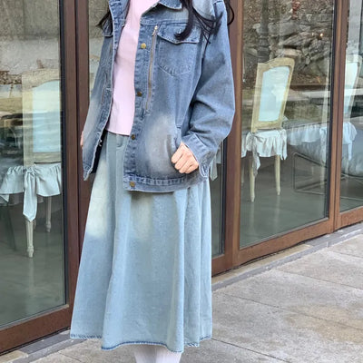 Oversized Denim Loose Fit Denim Jacket Denim Jacket Jumper