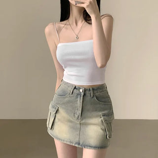 100% Versatility, Soft Fine Ribbed Plain Crop Sleeveless