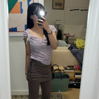 Ribbon lace sleeveless