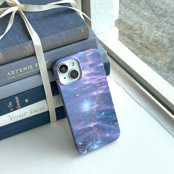 Purple Pearl Wave Aesthetic Hard iPhone Case