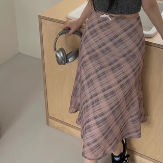 check ribbon skirt