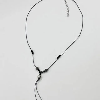black long vintage necklace