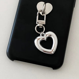 silver heart, star key ring