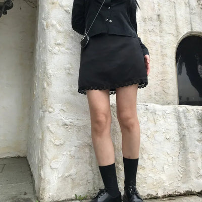 Ribbon satin skirt (2 colors)