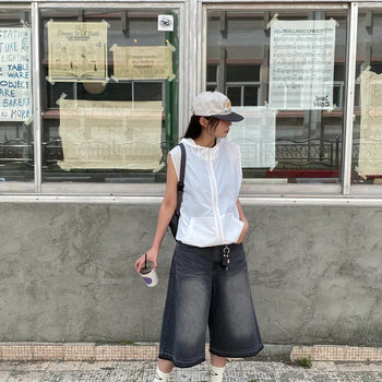Fuzzy Hooded Wind Vest / 3 Colors