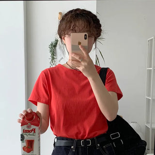 (Must-have!) Kitsch Plain Silket Short Sleeve T-shirt