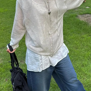 Unisex Mesh Knit Zip-up Hoodie