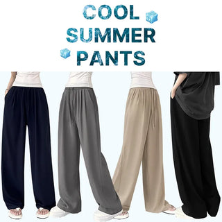 Light as if you aren't wearing anything, Linen Summer Two-Pintuck Elastic Waist Wide Pants