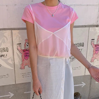 It's a layered wrap dress