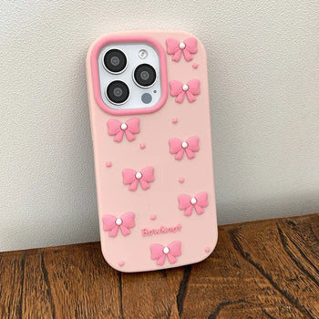 Jellin Pink Ribbon 3D Silicone iPhone Case