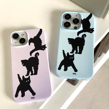 Three Black Cat Pattern Color Hard iPhone Case