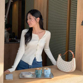 Madeleine Asymmetrical Diagonal Ribbed Knit Cardigan
