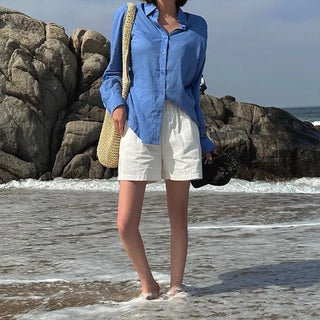 Summer Ice Elastic Waist Shorts