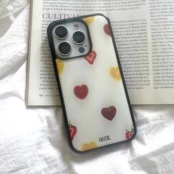Heart Fruit Pattern Epoxy iPhone Case