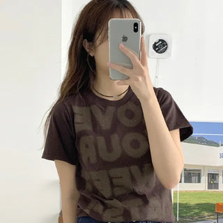 Love Semi-Crop Short Sleeve Tee