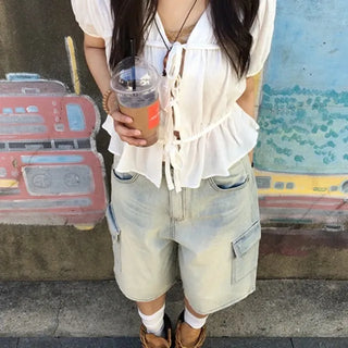 Checked Strap Blouse