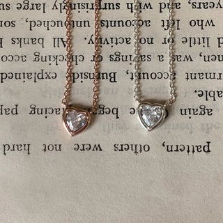 Heart Cubic 3D Necklace Silver Rose Gold