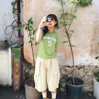 Cotton Lettering Short Sleeve T-shirt