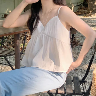 Ribbon Flare Bustier Sleeveless Blouse