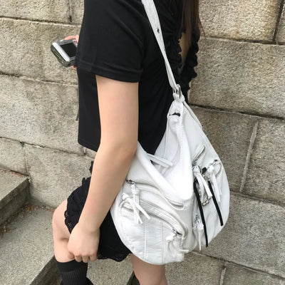 Leather Pocket Shoulder Bag (2 colors)