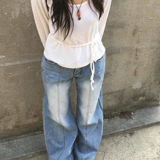Front Cut Wide Bootcut Denim