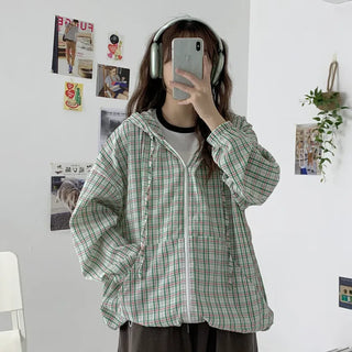 Milk Summer Check Zip-up Hoodie