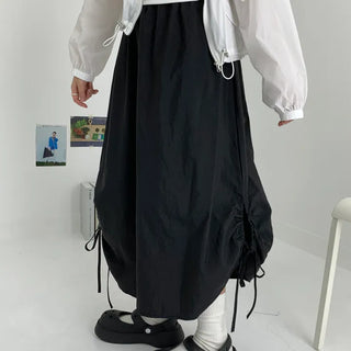 Nineteen ribbon shirring skirt