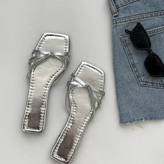 Denji Twisted Strap Square Slippers