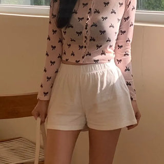 Candy Pop Summer A-line Terry Beach Elastic Waist Shorts