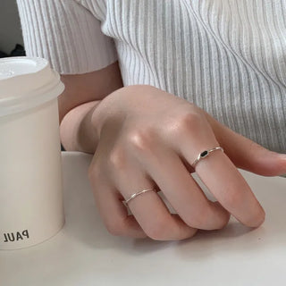 Hexagonal Black Onyx Layered Ring