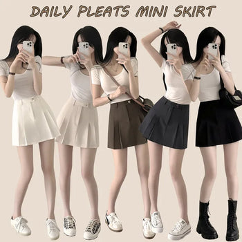 Styling must-have, daily high-waisted pintuck pleated mini skirt