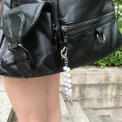Heart pearl keyring