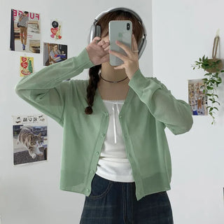 Viva See-through Summer Linen Cardigan