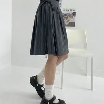 Kaya ribbon pintuck midi skirt